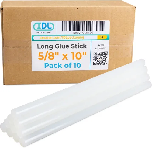 Miniatura 11 de IDL Packaging Barras de pegamento caliente de tamaño completo de 5/8 x 10 pulgadas para pistolas de pegamento, transparentes (paquete de 10)