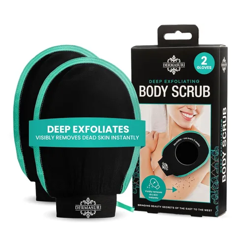 Dermasuri - Guante exfoliante profundo - Mitón pulidor exfoliante corporal - Limpiador exfoliante coreano de piel - Tratamiento de pulido de piel
