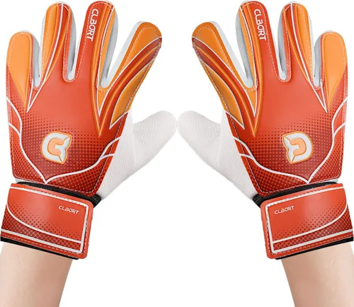 Miniatura 8 de Guantes de portero de fútbol para jóvenes y niños, guantes de portero con palmas de súper agarre, guantes de fútbol antideslizantes, protección Rojo