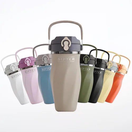 Miniatura 9 de Earth Stone - Botella mezcladora de proteínas aislada de 24 onzas, acero inoxidable 316 de grado médico, diseño sin grumos pendiente de patente
