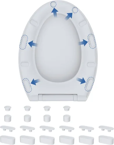 Hibbent 10 piezas Topes para Asiento de Inodoro para Accesorio de Bidé, Adhesivo Fuerte con 2 Almohadillas de TPE de Grosor (2 Alturas), Topes de