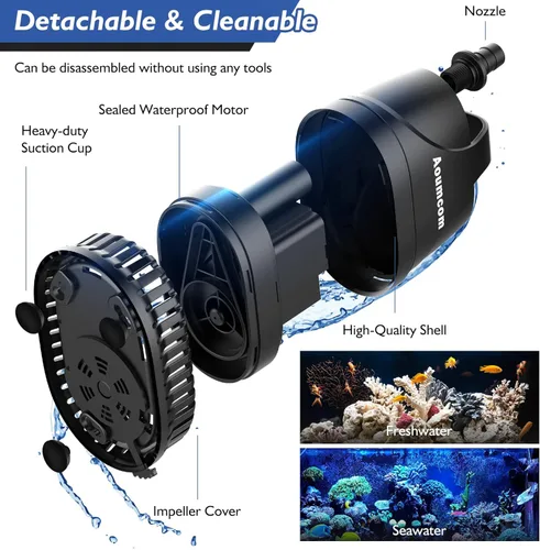 Miniatura 5 de Bomba de agua sumergible de 200 GPH, bomba de fuente de agua de 10 W, bomba de acuario, bomba de agua de 750 L/H con cable de alimentación de 7 pies