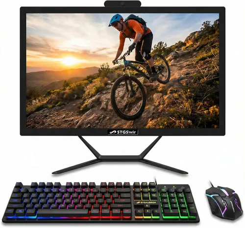 STGSivir Computadora de escritorio todo en uno, pantalla FHD de 22 pulgadas, Intel Core i5 de hasta 3.6 GHz, memoria 16G, SSD 512G, WiFi 5,