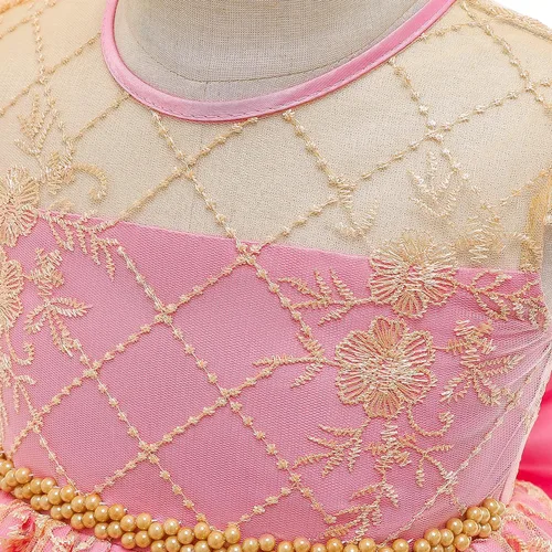 Miniatura 4 de NNJXD Vestido de princesa para bebé, con flores, para cumpleaños, bodas, fiestas