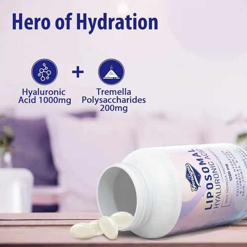 Miniatura 3 de Suplementos de ácido hialurónico liposomal de 1000 mg de alto biodisponibles cápsulas de ácido hialurónico dietético con polisacáridos de tremella