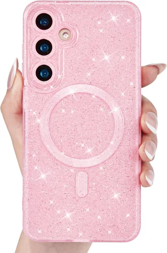 Miniatura 8 de Svanove Funda magnética con purpurina para Samsung Galaxy S22, compatible con Magsafe Cute, brillante, brillante, estética, dura y brillante