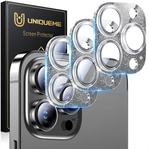 Miniatura 45 de UniqueMe para Paquete de 3 Protectores de Lente de Cámara para iPhone 15 Pro/iPhone 15 Pro Max, [Protección contra Caídas] [Compatible con Fundas]