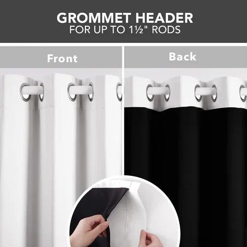 Miniatura 204 de Deconovo Cortinas opacas 100% con forro negro, cortinas con ojales aisladas térmicamente que reducen el ruido, doble capa para oscurecer