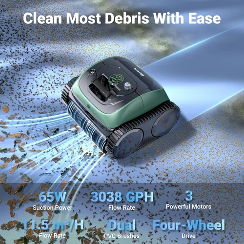 Miniatura 2 de (Actualización 2026) WINNY POOL CLEANER C1 para piscina enterrada y sobre el suelo, limpieza 4 en 1 de pared y línea de flotación de hasta 1,614