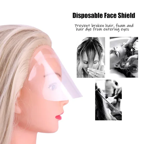 Miniatura 2 de 50 protectores faciales de ducha, protector facial desechable transparente para ducha, corte de pelo, laca para el cabello y extensiones