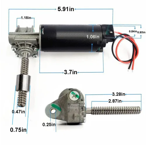 Miniatura 5 de Motor de gusano del motor del asiento del poder de 12V DC, configuración de la mano derecha de la impulsión del gusano
