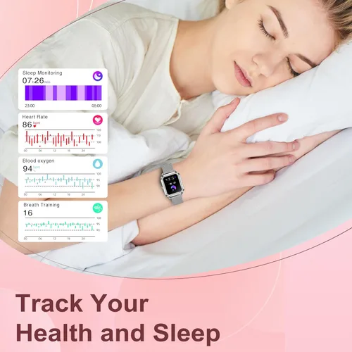 Miniatura 5 de Reloj inteligente, reloj inteligente HD de 1.59 pulgadas para mujer, contestar/hacer llamadas, reloj de seguimiento de actividad física para iPhone