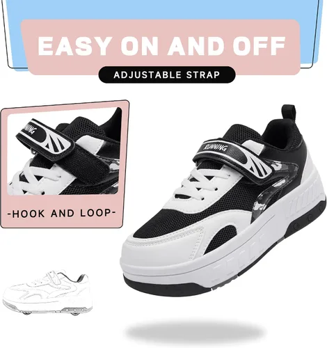 Miniatura 3 de Patines de verano con malla transpirable de 4 ruedas para niños, zapatos con ruedas para niños y niñas, zapatillas deportivas elegantes, duraderas