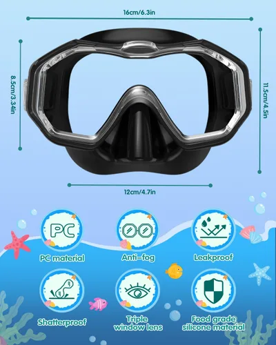 Miniatura 2 de WSTOO Kids Swim Goggles with Nose Cover to Prevent Water Inhaling, Anti-Fog Leak-Proof Swimming Mask for Boys Girls Age 5-12