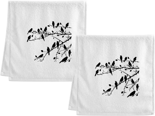 Miniatura 16 de Toallas de algodón suave para lavado facial, flores, acuarela, hortensias y parejas, flamencos, toallas de mano para entrenamiento, baño, juego de 2