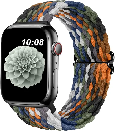 Miniatura 13 de Compatible con la Correa de Apple Watch 38mm 40mm 41mm 42mm 44mm 45mm 46mm 49mm para Mujeres y Hombres, Correa de Apple Watch Elástica y Trenzada