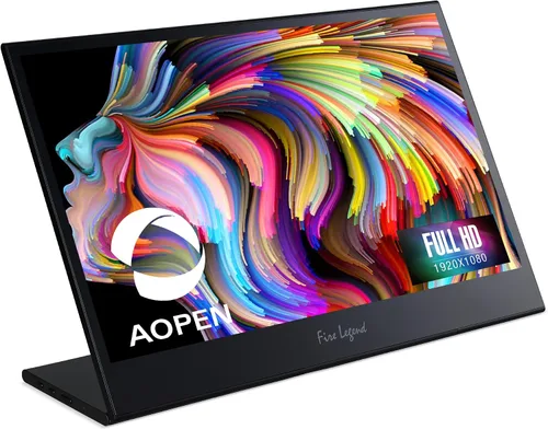 AOPEN Acer Monitor portátil 16PM6Q bmiux 15.6 pulgadas Full HD (1920 x 1080) Monitor IPS portátil (2 x USB tipo C y 1 x puerto Mini HDMI)