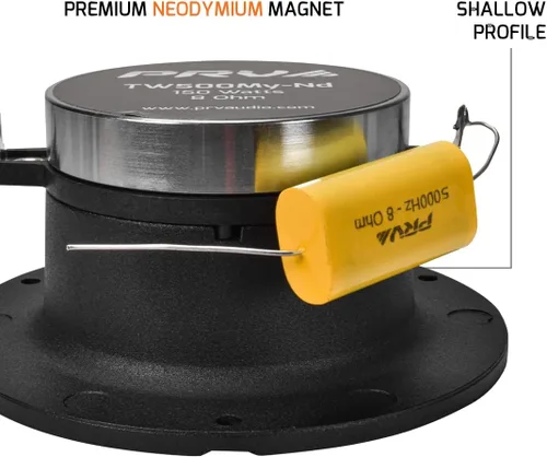 Miniatura 4 de PRV AUDIO TW500My-Nd Neodimio Car Audio 4" Bullet Super Tweeter - 300 vatios 8 Ohm Mylar Pro Audio controlador de alta frecuencia 108dB (par)