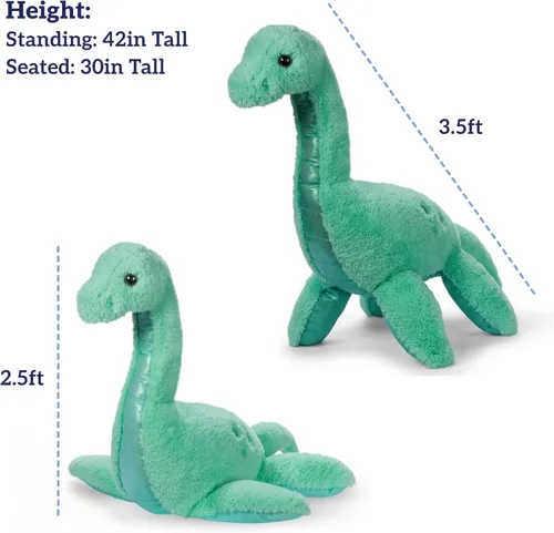 Miniatura 8 de Vermont Teddy Bear Animal de peluche de dinosaurio gigante – Peluche de dinosaurio jumbo, 3.5 pies, dinosaurio de 42 pulgadas, juguetes grandes