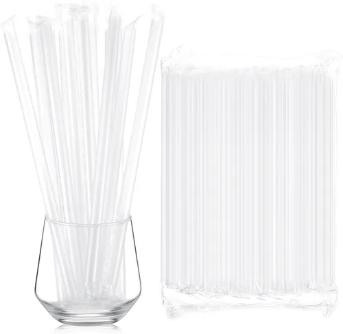 Miniatura 31 de Tessco for you 600 piezas de 25 cm de pajitas jumbo para batidos a granel de 10 mm de plástico desechable con burbujas de té de boca ancha envueltas