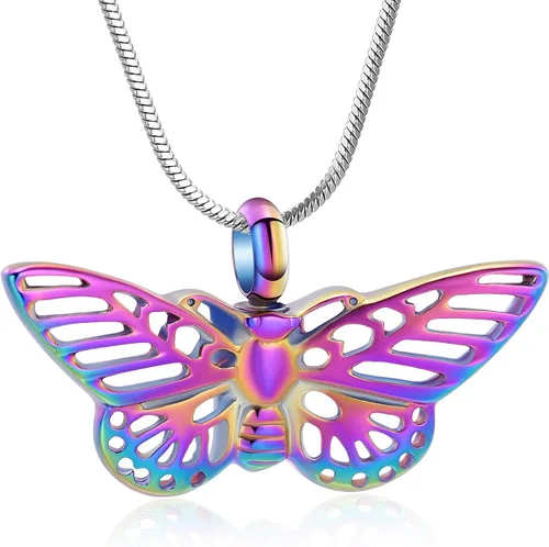 Miniatura 59 de Minicremation Joyas de cremación para cenizas – Collar conmemorativo de mariposa con colgante de urna para cenizas de seres queridos