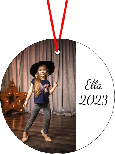 Miniatura 7 de Adorno de Navidad con foto personalizada, adorno de Navidad de recuerdo de cristal de 3 pulgadas con tu foto y texto opcional (foto completa)