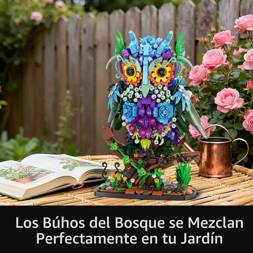 Miniatura 4 de Sillbird Juego de construcción de búho de flores para adultos, regalos creativos para mamá, esposa, mujer, novia, pareja, decoración del hogar