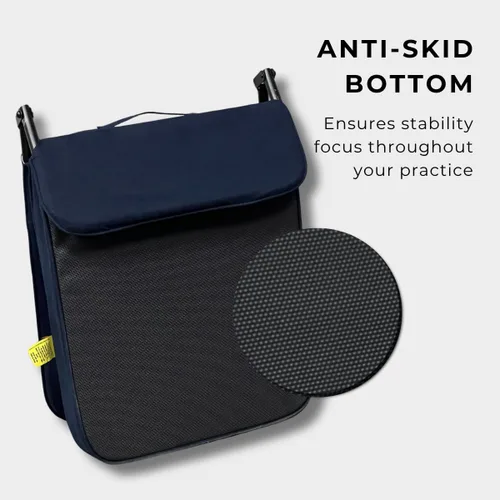 Miniatura 9 de Friends Of Meditation Silla de Buda plegable 4 en 1, asiento de yoga ergonómico con zafu de media luna, soporte lumbar desmontable y funda de Azul