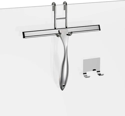 Miniatura 8 de Juego de escobilla de ducha de acero inoxidable de 14 pulgadas, escobilla multiusos para baño, puertas de ducha, espejos, azulejos y ventanas