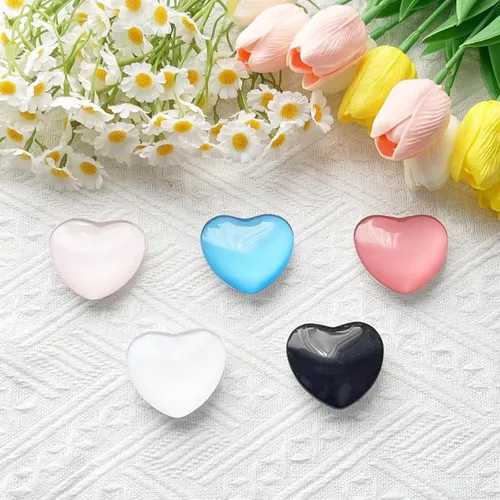 Miniatura 7 de Accesorio transparente para teléfono móvil en forma de corazón, soporte plegable de resina negra, base elástica transparente, adecuado