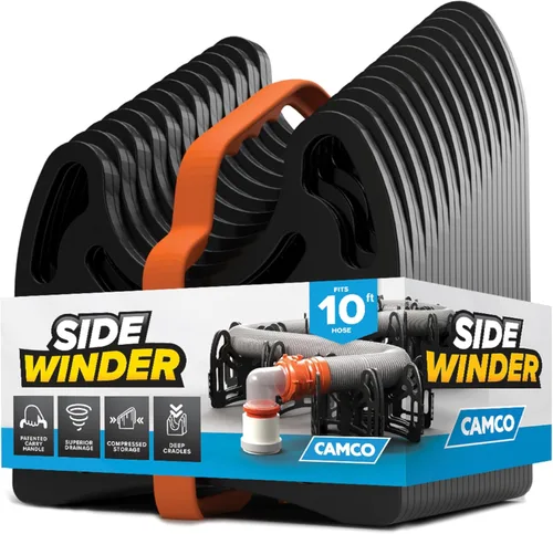 Camco Sidewinder - Soporte de manguera de alcantarillado de RV de 10 pies – Cuenta con diseño telescópico flexible para evitar obstáculos y cunas