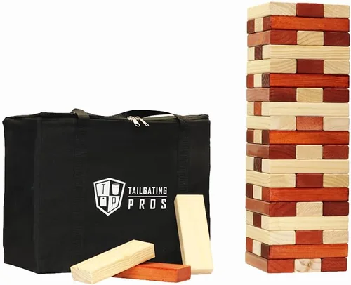 Miniatura 5 de Tailgating Pros Maderas gigantes de primera calidad con bolsa – Juego de patio al aire libre gigante, la torre crece hasta más de 5 pies.