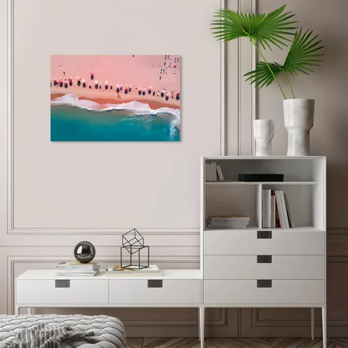Miniatura 3 de Wynwood Studio Lienzo envuelto contemporáneo náutico y costero, playa de arena rubor, arte de pared para sala de estar, dormitorio y baño, 24 x 16