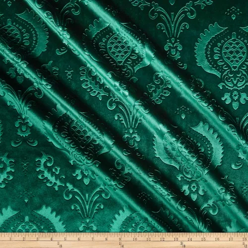 Miniatura 8 de Tela de terciopelo de damasco brocado negro cortado por The Yard, material en relieve ideal para tapicería para entrenadores y sillas, cortinas
