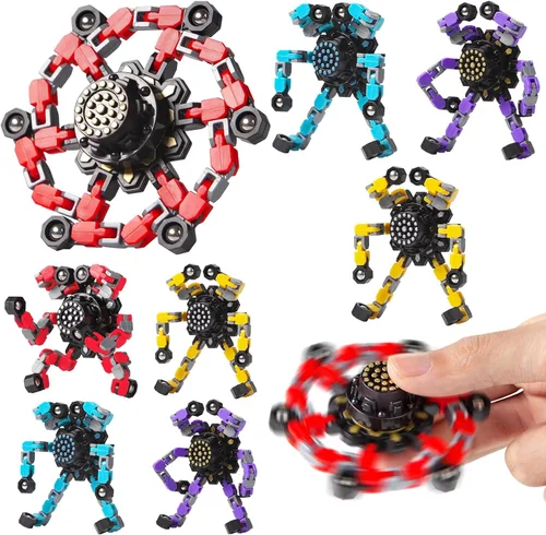Gokeey Fidget Spinners 8 piezas para niños y adultos, juguetes sensoriales para aliviar el estrés para niños y niñas, giroscopios de punta de dedo,
