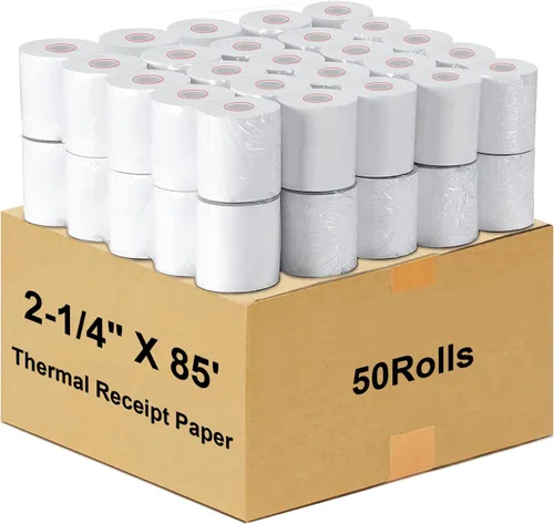 Miniatura 18 de LabelMore - Rollos de papel térmico de 2 1/4 pulgadas x 50 pies, rollos de papel térmico para tarjetas de crédito, rollo de caja registradora, papel