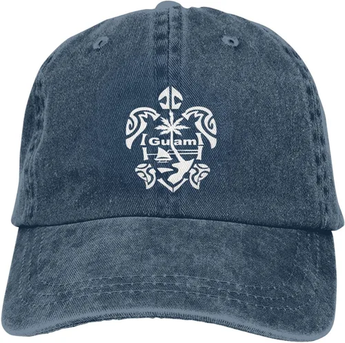 Miniatura 7 de Guam - Gorra de béisbol de algodón lavado con diseño de tortuga, color negro, unisex, ajustable Rojo