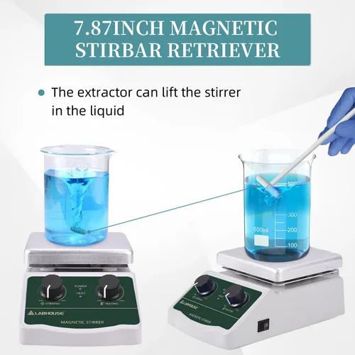 Miniatura 3 de Lab 572.0 °F/572℉ 2000 RPM Agitador magnético Placa caliente 2L y baño de agua de laboratorio Calentador termostático Digital LWB-2 Dispositivos