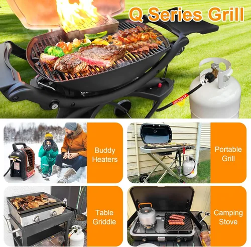 Miniatura 6 de GasSaf Manguera de Propano de 4 Pies, Manguera Adaptadora de Propano Conexión de Tanque de 1 lb a 20 lb para Parrillas Weber Q, Planchas Blackstone