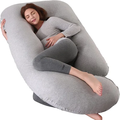 Miniatura 14 de Elover Almohada de embarazo imprescindible para el embarazo, almohada de apoyo de maternidad de cuerpo completo para mujeres embarazadas con funda