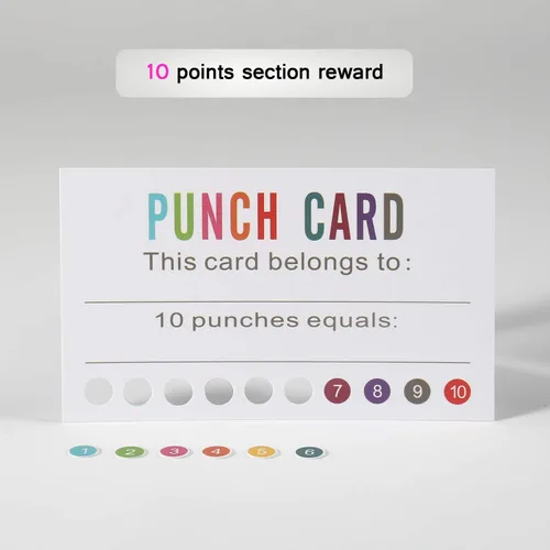 Miniatura 5 de ONEDONE Tarjetas perforadas (paquete de 200) tarjetas de recompensa para premios de incentivo de comportamiento en el aula para niños, estudiantes