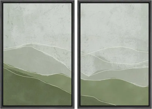 Miniatura 105 de SIGNWIN Lienzo enmarcado para pared, juego de arte sereno de paisaje de pantanos, ilustración rústica, arte moderno, minimalismo, decorativo