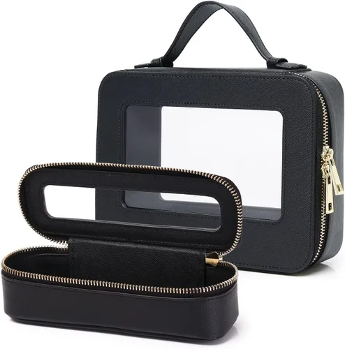 Miniatura 88 de Pinkmik Pequeña bolsa de maquillaje, mini estuche transparente para maquillaje y neceser con cremallera, organizador de bolsos para mujer