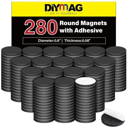 Miniatura 14 de DIYMAG Hojas Magnéticas Adhesivas Cuadradas, Cinta Magnética Flexible Pegable (Cada una 20x20x2mm), Imanes con Adhesivo para Manualidades, Fotos