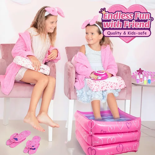 Miniatura 5 de Shemira Set de regalo para niñas de 7, 8, 9, 10 a 12 años, juguetes de día de spa, kit de manicura y pedicura para niños, kit de arte de uñas