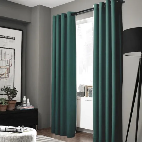 Miniatura 22 de Gorgeous Home - Panel de cortina de ventana de lino K92 de 1 pieza, liso, con ojales de bronce, 3 capas de forro de espuma, 100% térmica