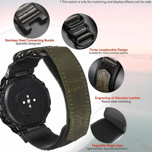 Miniatura 75 de Correa de reloj compatible con Amazfit T-Rex/T-Rex 2/T-Rex Pro/T-Rex Ultra/T-Rex Ultra 2, nuevo diseño de conector mejorado