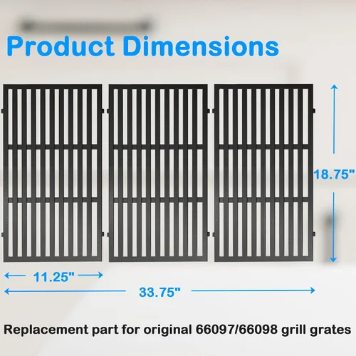 Miniatura 4 de DELSbbq 66097 66089 - Rejillas para Weber Genesis II 400 y LX 400 Series for Genesis II E/S-410, E/S-415, E/S-435, LX E/S-440, Cast Iron Grill