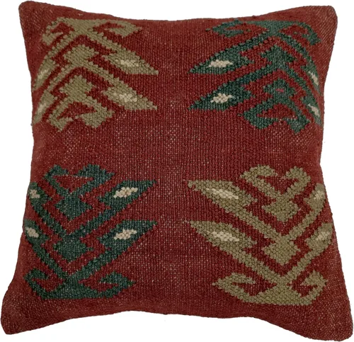 Miniatura 14 de Trade Star Funda de almohada 70% yute y 30% lana kilim, auténtica, funda de almohada bohemia hecha a mano, vintage, funda de cojín cuadrada étnica