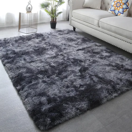 Miniatura 12 de Alfombras para dormitorio de niñas sala de estar: alfombra de área peluda de 5 x 7 para sala de juegos de niños, alfombra peluda de felpa pastel